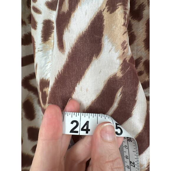 Y2K Vintage Skirt Womens Small Brown Animal Print Midi Stretch Party Event - Picture 6 of 8